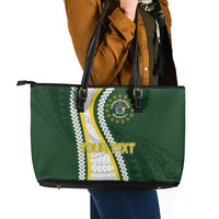 Cook Islands Rugby Personalized Avaiki Leather Tote Bag GO Kuki
