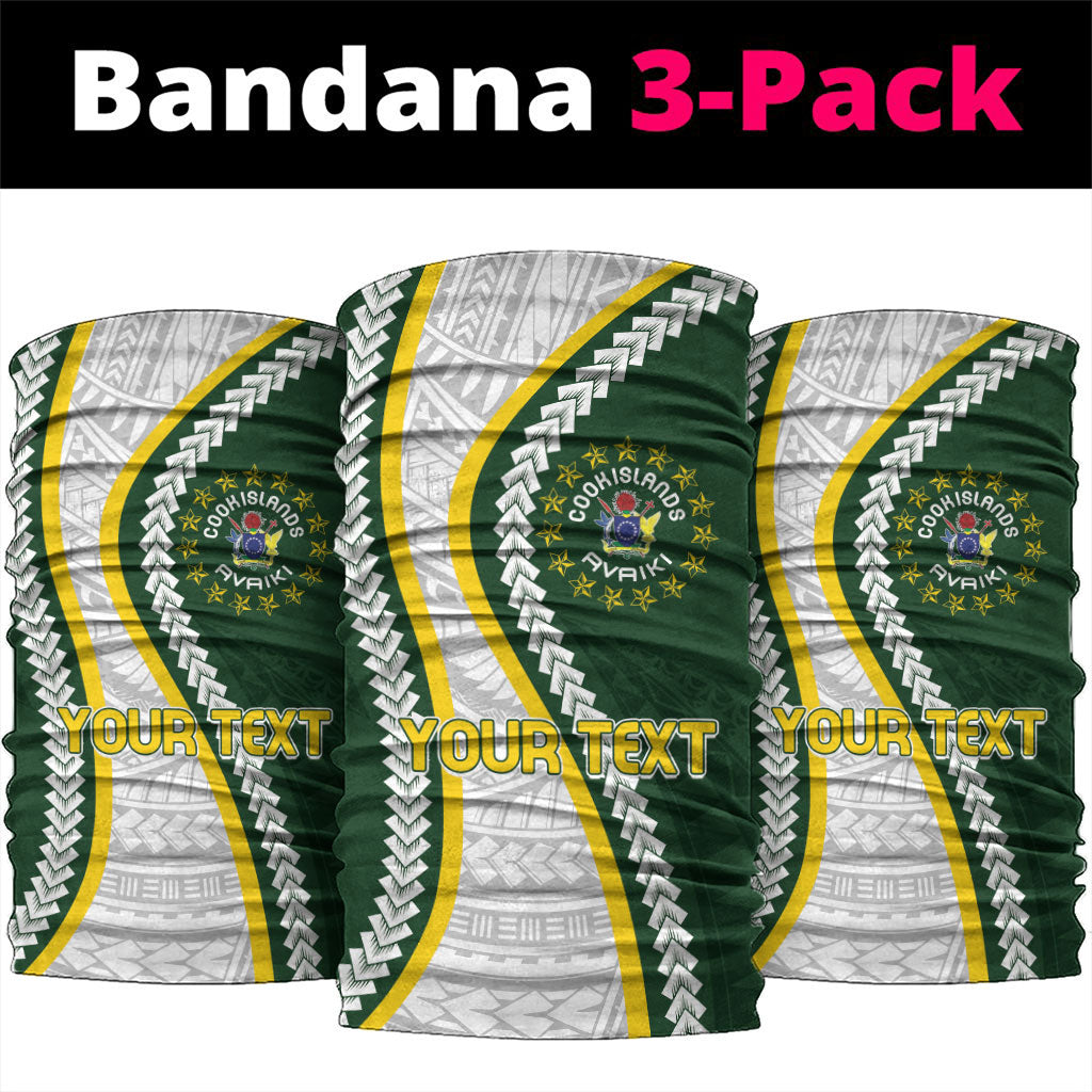 Cook Islands Rugby Personalized Avaiki Neck Gaiter GO Kuki LT7 package One Size: 25*50cm Green - Polynesian Pride