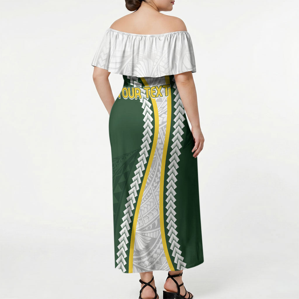 Cook Islands Rugby Personalized Avaiki Off Shoulder Maxi Dress GO Kuki