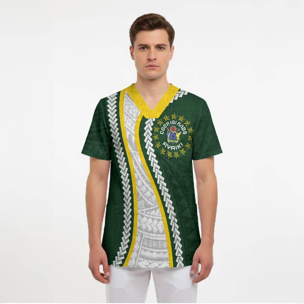 Cook Islands Rugby Personalized Avaiki Scrub Top GO Kuki