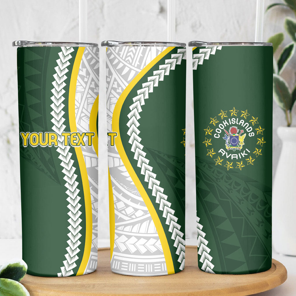 Cook Islands Rugby Personalized Avaiki Skinny Tumbler GO Kuki