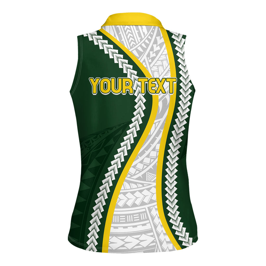 Cook Islands Rugby Personalized Avaiki Women Sleeveless Polo Shirt GO Kuki