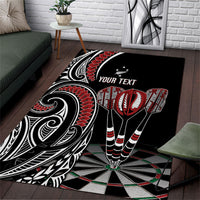 New Zealand Darts Personalized Hei Manaia Area Rug Classic Kowhaiwhai