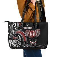 New Zealand Darts Personalized Hei Manaia Leather Tote Bag Classic Kowhaiwhai