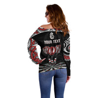 New Zealand Darts Personalized Hei Manaia Off Shoulder Sweater Classic Kowhaiwhai