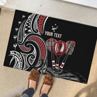 New Zealand Darts Personalized Hei Manaia Rubber Doormat Classic Kowhaiwhai