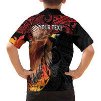 Papua New Guinea Personalised Family Matching Off Shoulder Maxi Dress and Hawaiian Shirt Grunge Style 49th Independence Anni LT7 - Polynesian Pride