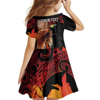 Papua New Guinea Personalised Family Matching Off Shoulder Short Dress and Hawaiian Shirt Grunge Style 49th Independence Anni LT7 - Polynesian Pride