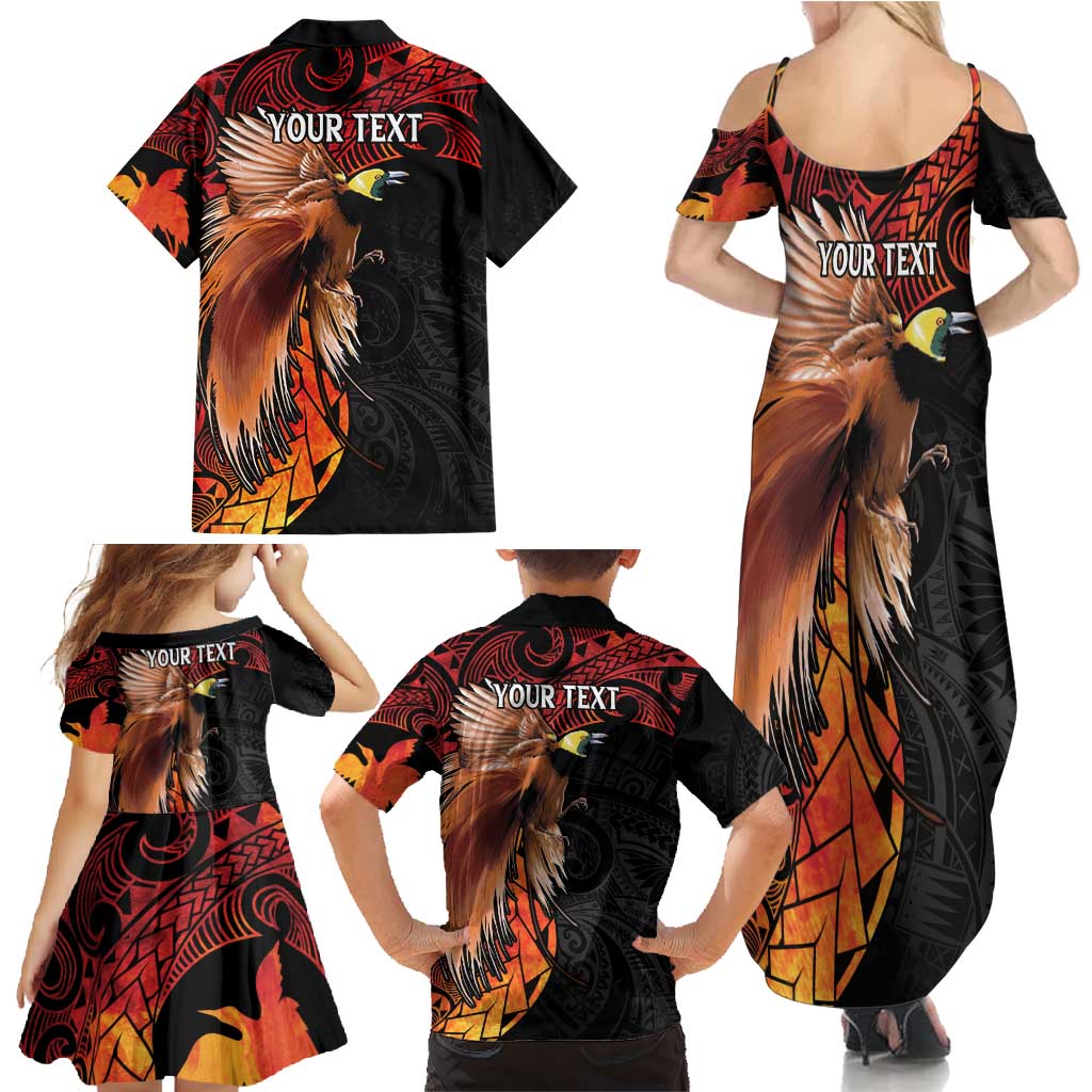 Papua New Guinea Personalised Family Matching Summer Maxi Dress and Hawaiian Shirt Grunge Style 49th Independence Anni LT7 - Polynesian Pride