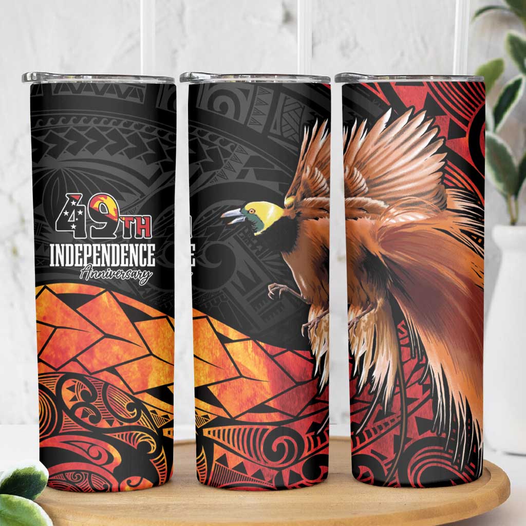 Papua New Guinea Skinny Tumbler Grunge Style 49th Independence Anni LT7 - Polynesian Pride