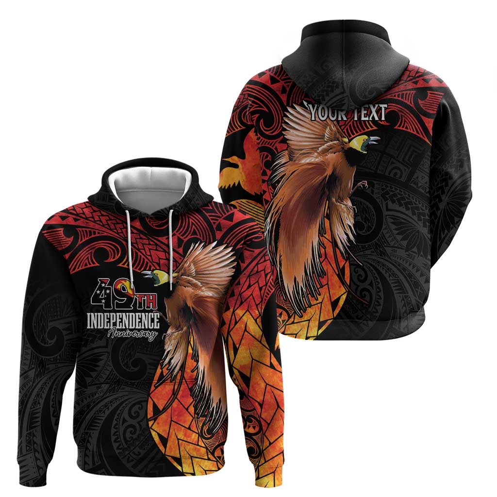 Papua New Guinea Personalised Zip Hoodie Grunge Style 49th Independence Anni