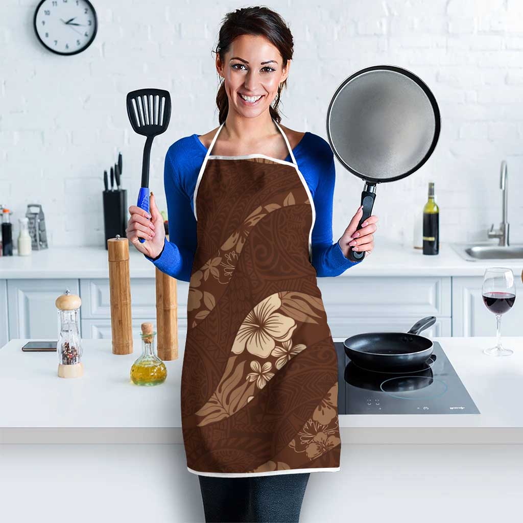 Aloha Hawaii Floral Tapa Apron Patchwork Mocha - Polynesian Pride