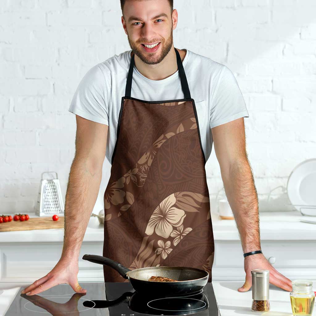 Aloha Hawaii Floral Tapa Apron Patchwork Mocha - Polynesian Pride