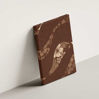 Aloha Hawaii Floral Tapa Canvas Wall Art Patchwork Mocha - Polynesian Pride