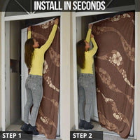 Aloha Hawaii Floral Tapa Door Cover Patchwork Mocha - Polynesian Pride