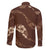 Aloha Hawaii Floral Tapa Family Matching Short Sleeve Bodycon Dress and Hawaiian Shirt Patchwork Mocha - Polynesian Pride