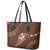 Aloha Hawaii Floral Tapa Leather Tote Bag Patchwork Mocha - Polynesian Pride