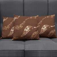 Aloha Hawaii Floral Tapa Pillow Cover Patchwork Mocha - Polynesian Pride
