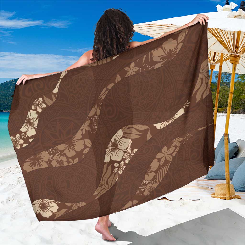 Aloha Hawaii Floral Tapa Sarong Patchwork Mocha - Polynesian Pride