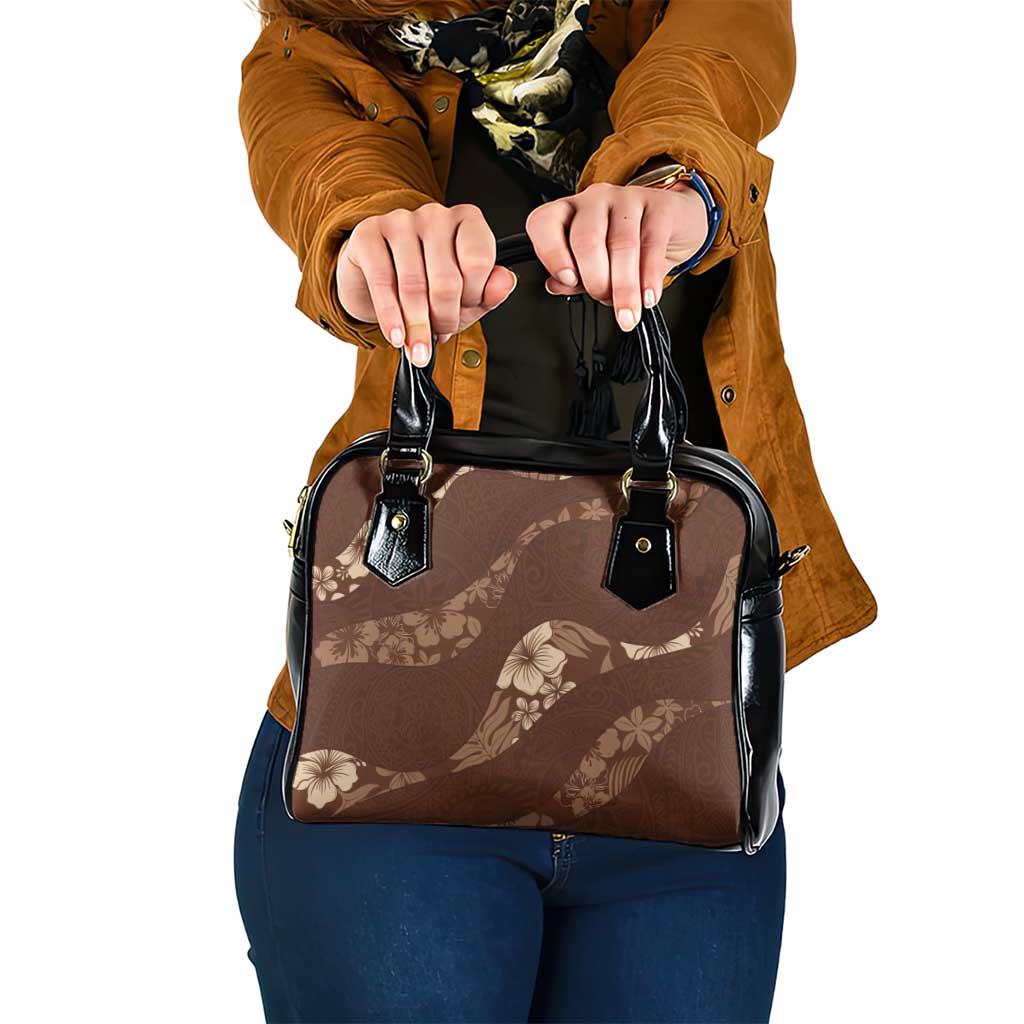 Aloha Hawaii Floral Tapa Shoulder Handbag Patchwork Mocha - Polynesian Pride