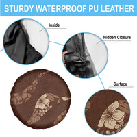 Aloha Hawaii Floral Tapa Spare Tire Cover Patchwork Mocha - Polynesian Pride