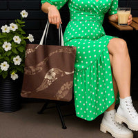 Aloha Hawaii Floral Tapa Tote Bag Patchwork Mocha - Polynesian Pride
