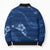 Aloha Hawaii Floral Tapa Bomber Puffer Jacket Patchwork Navy - Polynesian Pride