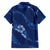 Aloha Hawaii Floral Tapa Family Matching Off Shoulder Maxi Dress and Hawaiian Shirt Patchwork Navy - Polynesian Pride