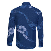 Aloha Hawaii Floral Tapa Family Matching Off Shoulder Maxi Dress and Hawaiian Shirt Patchwork Navy - Polynesian Pride