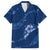 Aloha Hawaii Floral Tapa Family Matching Puletasi and Hawaiian Shirt Patchwork Navy - Polynesian Pride