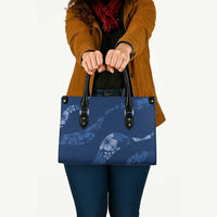 Aloha Hawaii Floral Tapa Leather Bag Patchwork Navy - Polynesian Pride