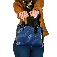 Aloha Hawaii Floral Tapa Shoulder Handbag Patchwork Navy - Polynesian Pride