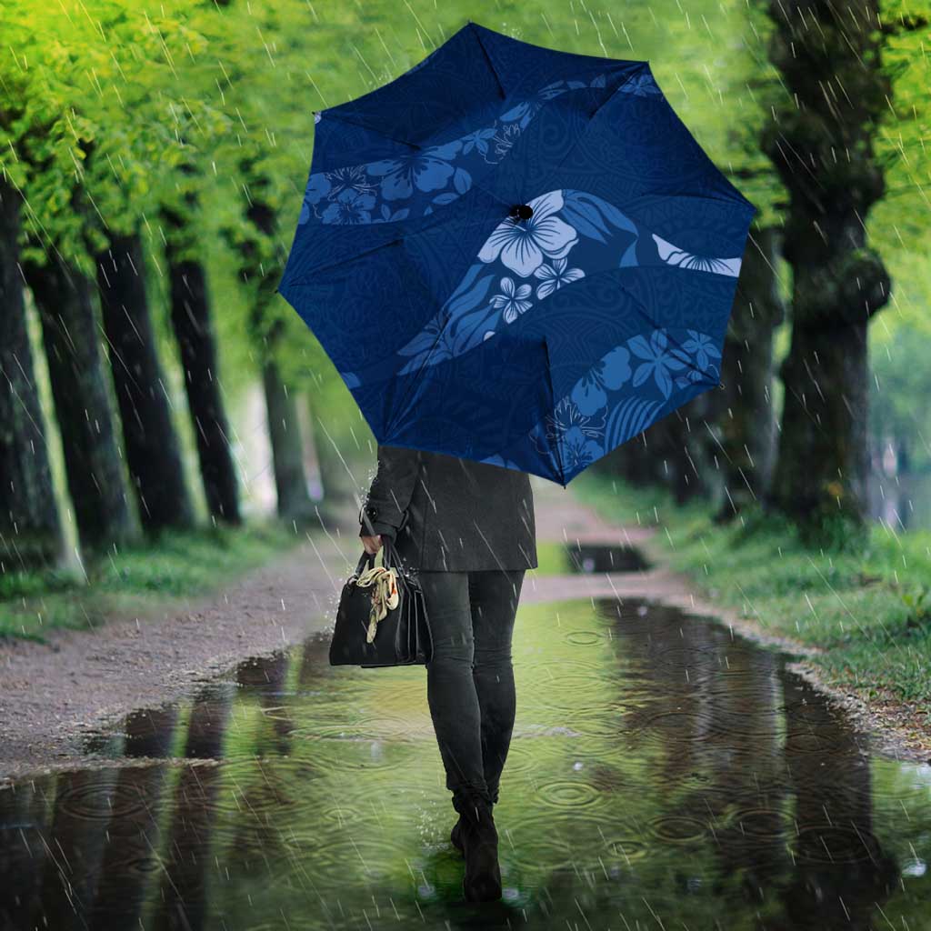 Aloha Hawaii Floral Tapa Umbrella Patchwork Navy - Polynesian Pride