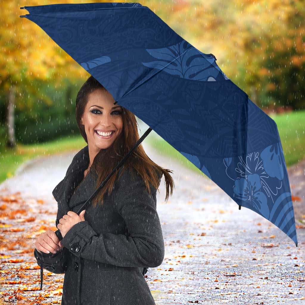 Aloha Hawaii Floral Tapa Umbrella Patchwork Navy - Polynesian Pride