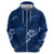 Aloha Hawaii Floral Tapa Zip Hoodie Patchwork Navy - Polynesian Pride