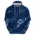 Aloha Hawaii Floral Tapa Zip Hoodie Patchwork Navy - Polynesian Pride