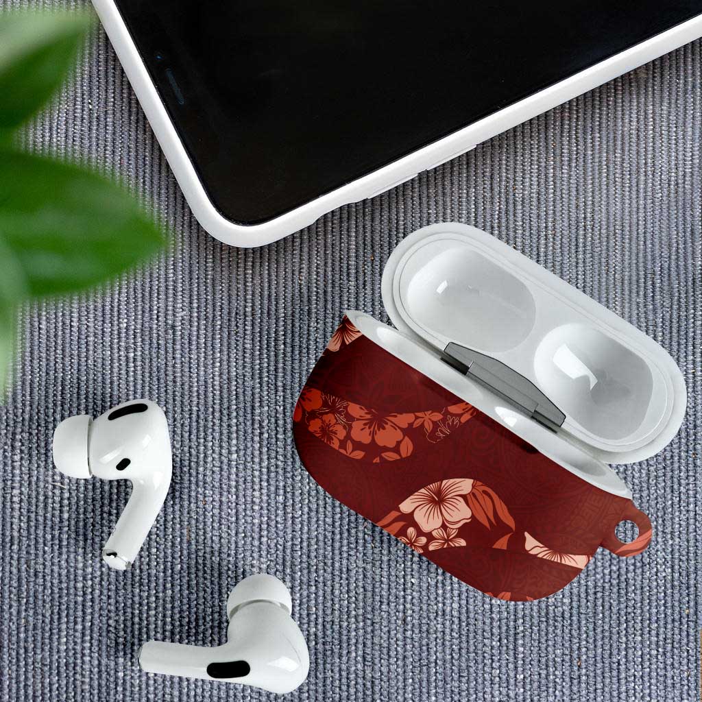 Aloha Hawaii Floral Tapa AirPods Case Patchwork Crimson - Polynesian Pride