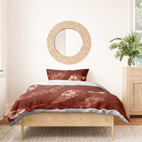 Aloha Hawaii Floral Tapa Bedding Set Patchwork Crimson - Polynesian Pride