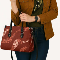 Aloha Hawaii Floral Tapa Leather Bag Patchwork Crimson - Polynesian Pride