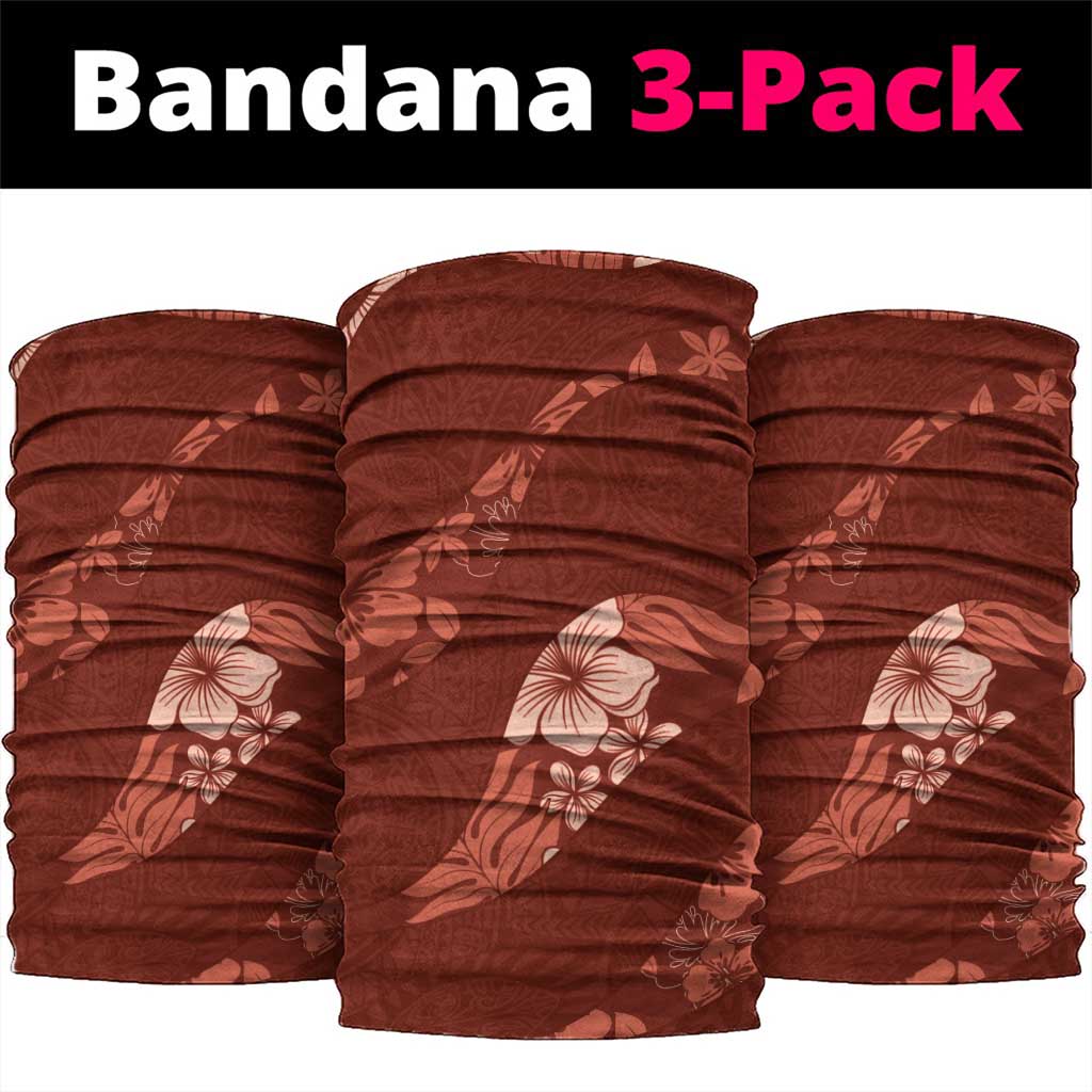 Aloha Hawaii Floral Tapa Neck Gaiter Patchwork Crimson - Polynesian Pride