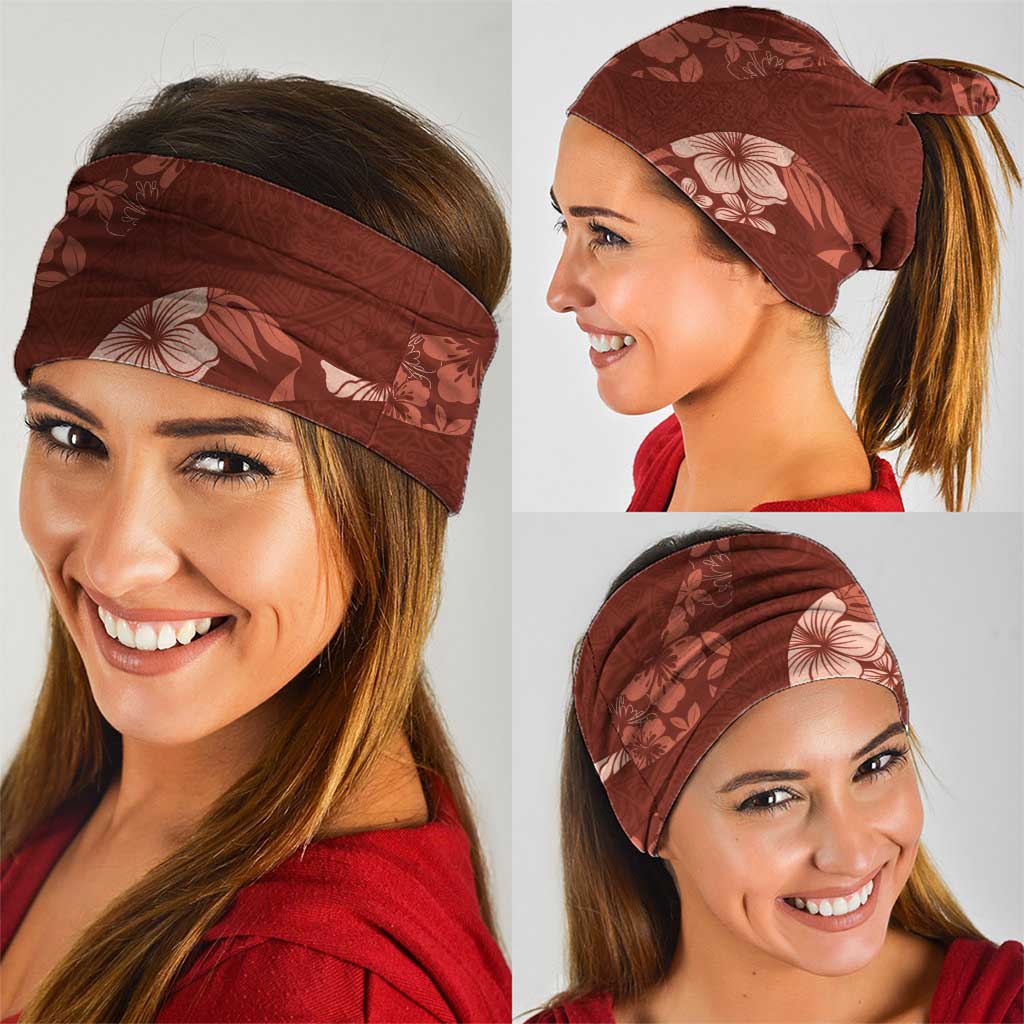 Aloha Hawaii Floral Tapa Neck Gaiter Patchwork Crimson - Polynesian Pride