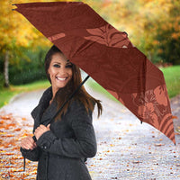 Aloha Hawaii Floral Tapa Umbrella Patchwork Crimson - Polynesian Pride