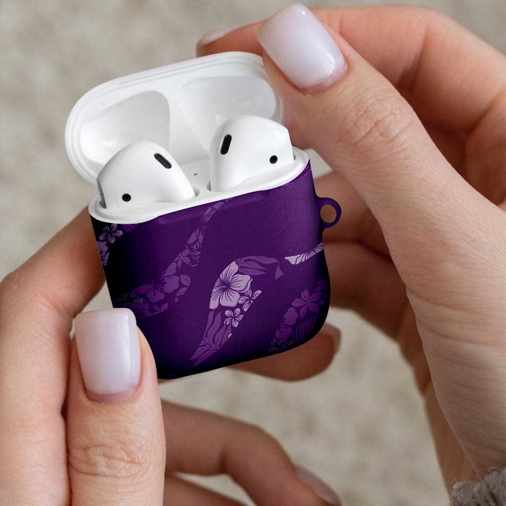Aloha Hawaii Floral Tapa AirPods Case Patchwork Violet - Polynesian Pride