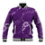 Aloha Hawaii Floral Tapa Baseball Jacket Patchwork Violet - Polynesian Pride