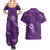 Aloha Hawaii Floral Tapa Couples Matching Summer Maxi Dress and Hawaiian Shirt Patchwork Violet - Polynesian Pride