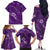 Aloha Hawaii Floral Tapa Family Matching Off The Shoulder Long Sleeve Dress and Hawaiian Shirt Patchwork Violet - Polynesian Pride