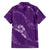 Aloha Hawaii Floral Tapa Family Matching Off The Shoulder Long Sleeve Dress and Hawaiian Shirt Patchwork Violet - Polynesian Pride