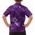 Aloha Hawaii Floral Tapa Family Matching Off Shoulder Maxi Dress and Hawaiian Shirt Patchwork Violet - Polynesian Pride