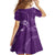 Aloha Hawaii Floral Tapa Family Matching Off Shoulder Maxi Dress and Hawaiian Shirt Patchwork Violet - Polynesian Pride