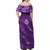 Aloha Hawaii Floral Tapa Family Matching Off Shoulder Maxi Dress and Hawaiian Shirt Patchwork Violet - Polynesian Pride